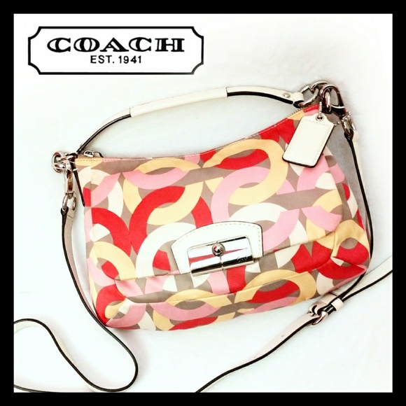 Coach Handbags - Coach OP Art Sateen Signature Crossbody Bag